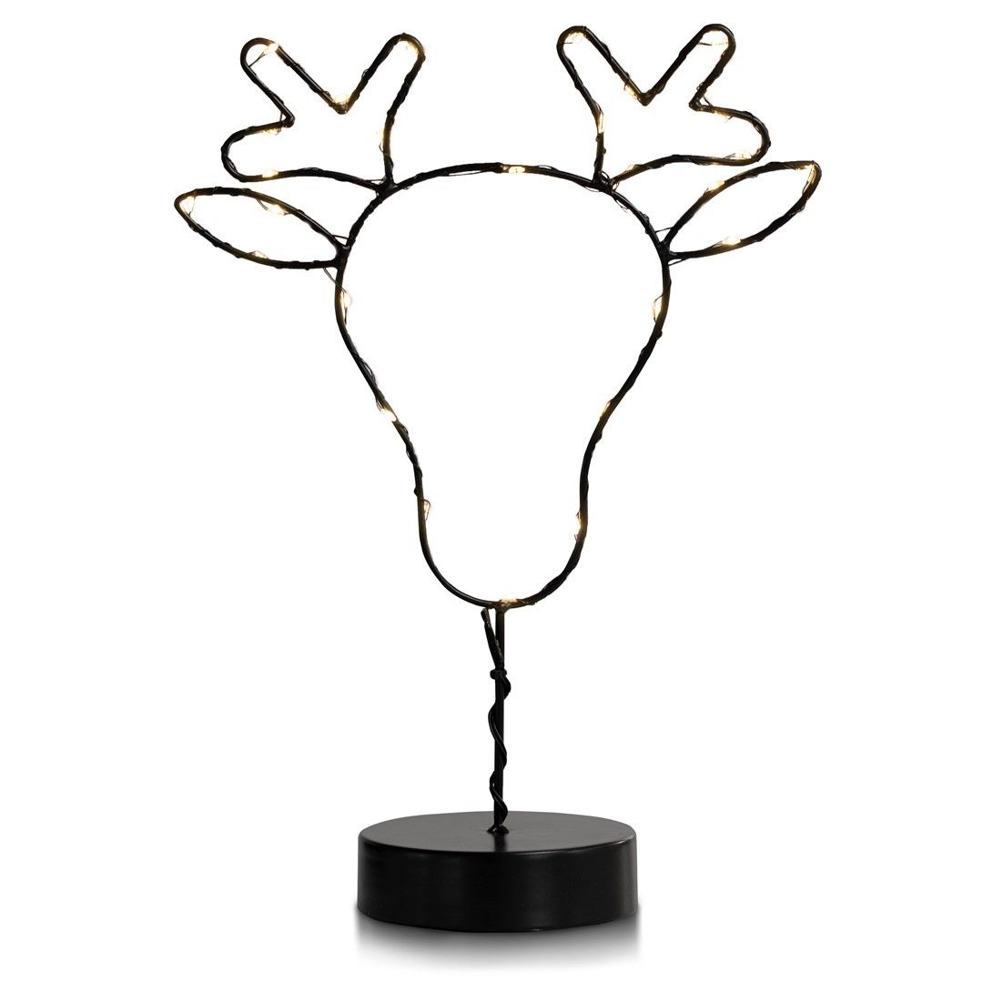 LED Světelná dekorace Reindeer černá