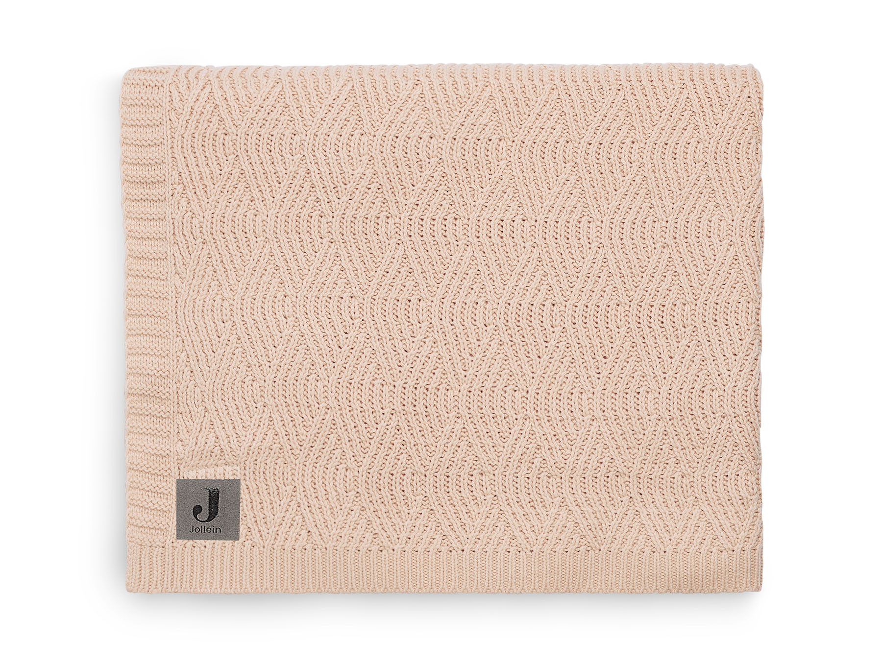 Jollein pletená deka 75x100 cm River Knit Pale Pink