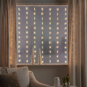 Konstsmide Christmas Svetelný LED záves Hviezdy 120-pl., teplá biela, plast, Energialuokka: G, L: 140 cm, K: 120cm