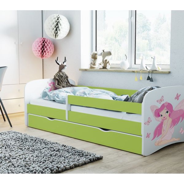 Detská posteľ Babydreams víla s motýlikmi zelená
