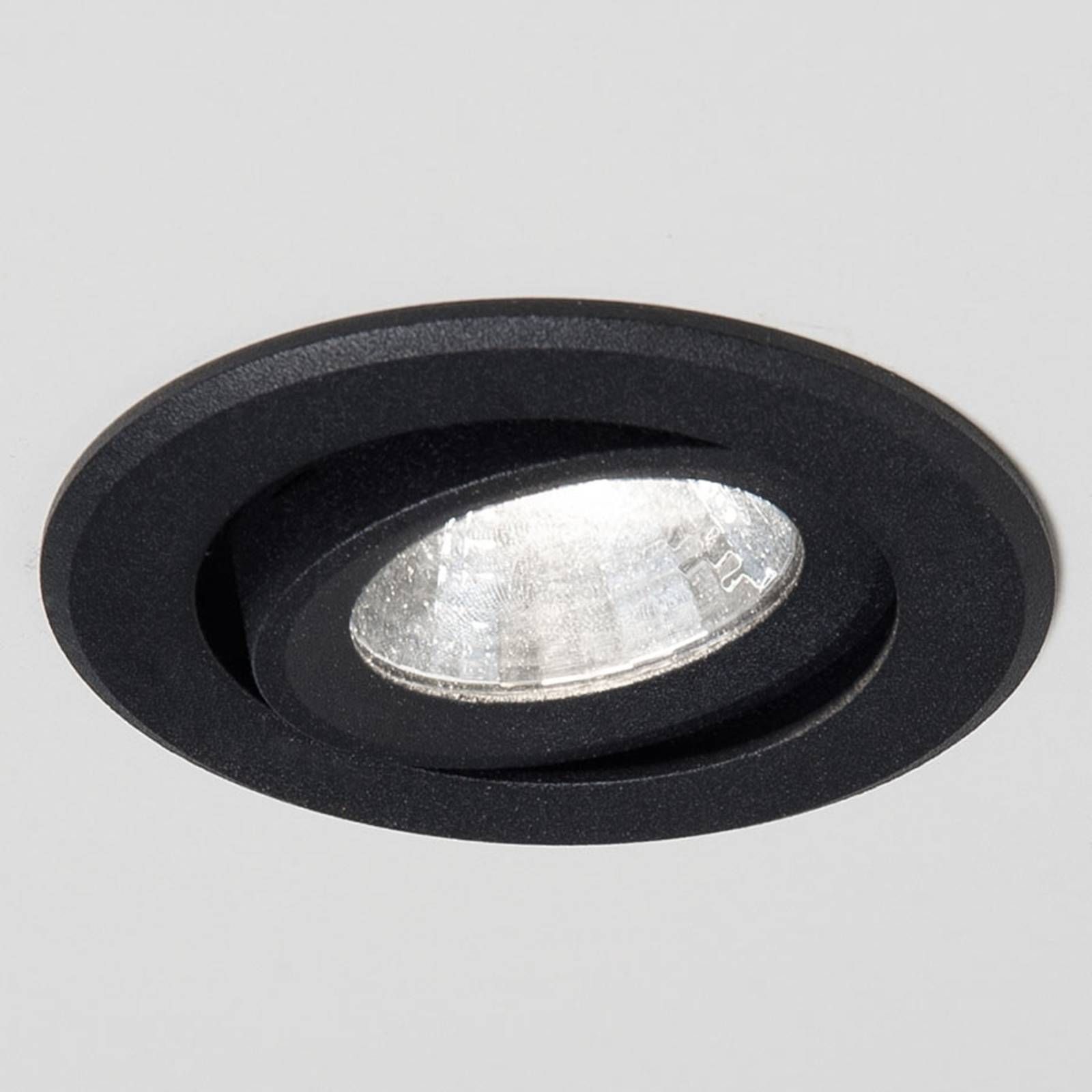 Molto Luce Agon Round zapustené LED 3 000 K 40° čierne, Chodba, hliník, 5W