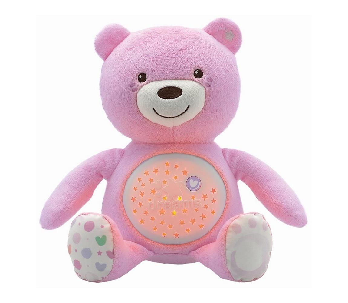 Chicco - Projektor s melódiou BABY BEAR 3xAAA ružová