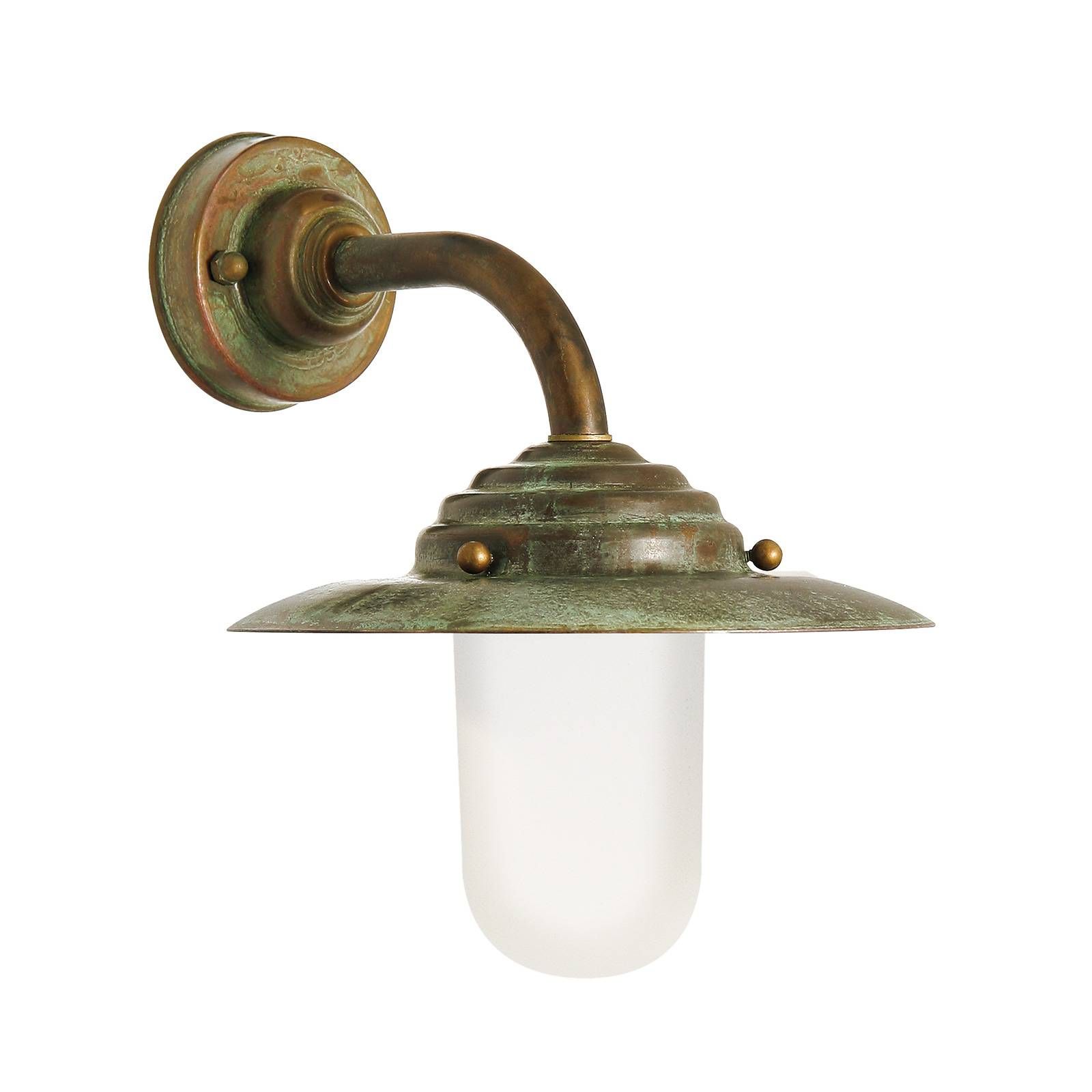 Moretti Luce Vonkajšie nástenné svietidlo Antique 26 cm meď, mosadz, sklo, E27, 60W, K: 26cm