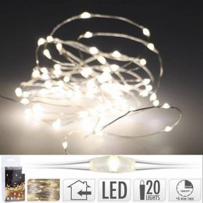Kinekus Vianočné svetlo 20 LED teplé biele, 95 cm, strieborná reťaž, s časovačom, na baterky