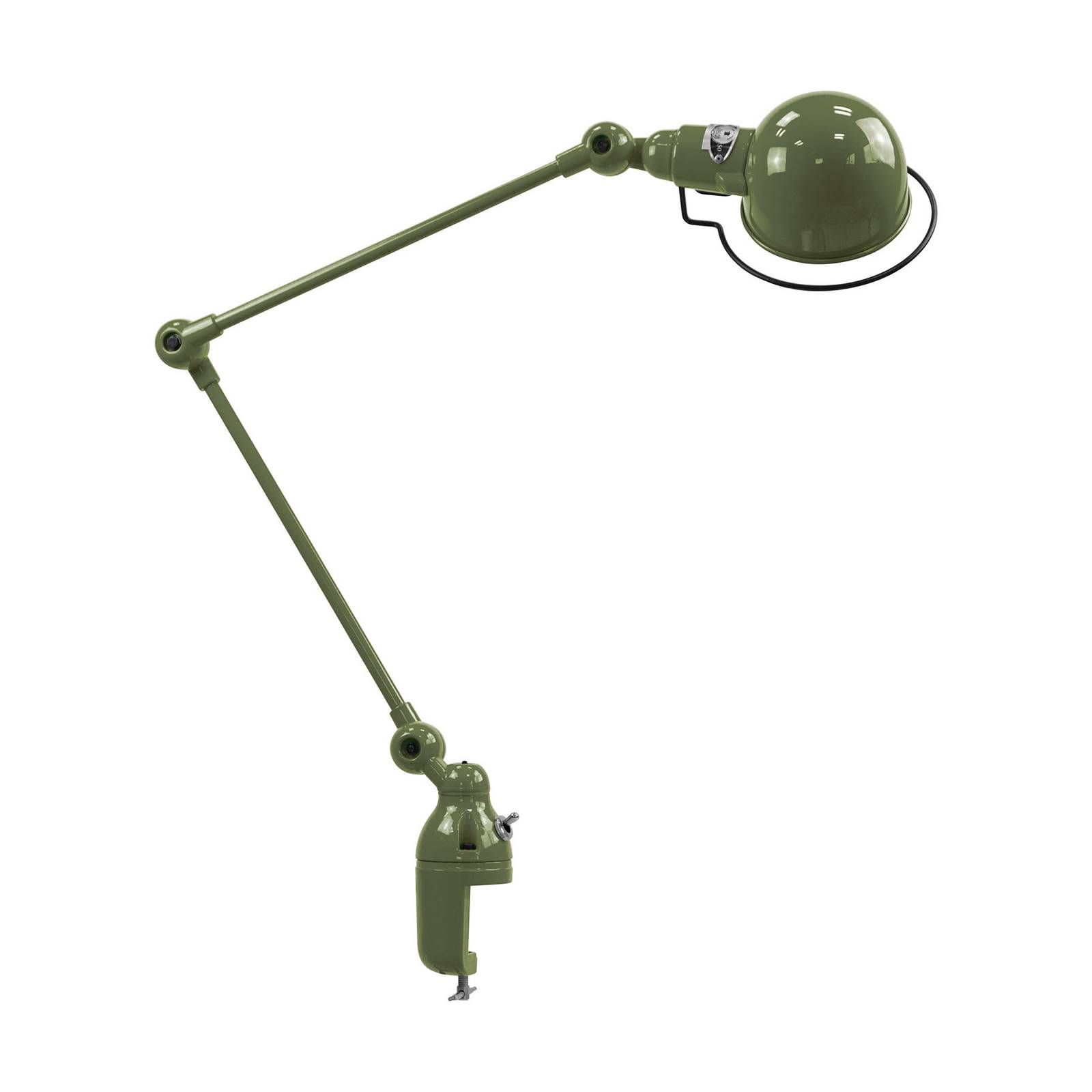 Jieldé Signal SI332 stolná lampa s upínaním oliva, Obývacia izba / jedáleň, oceľ, hliník, E14, 25W