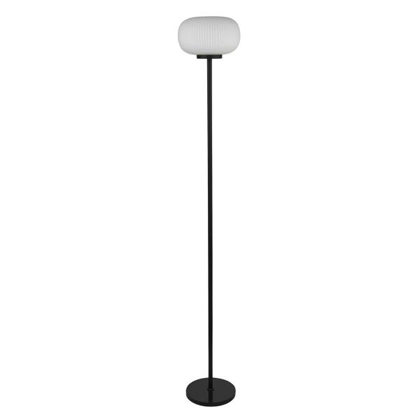 Searchlight Stojaca lampa Lumina so skleneným tienidlom, Obývacia izba / jedáleň, oceľ, sklo, E27, 40W, K: 160cm