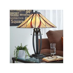 Elstead QZ-ASHEVILLE-TL - Stolná lampa ASHEVILLE 2xE27/60W/230V