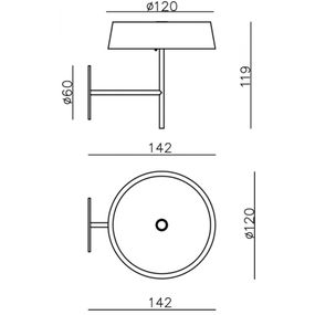 Deko-Light Nástenné LED svietidlo Miram batéria stmiev. žltá, Obývacia izba / jedáleň, tlakovo liaty hliník, 2.2W, L: 12 cm, K: 11.9cm