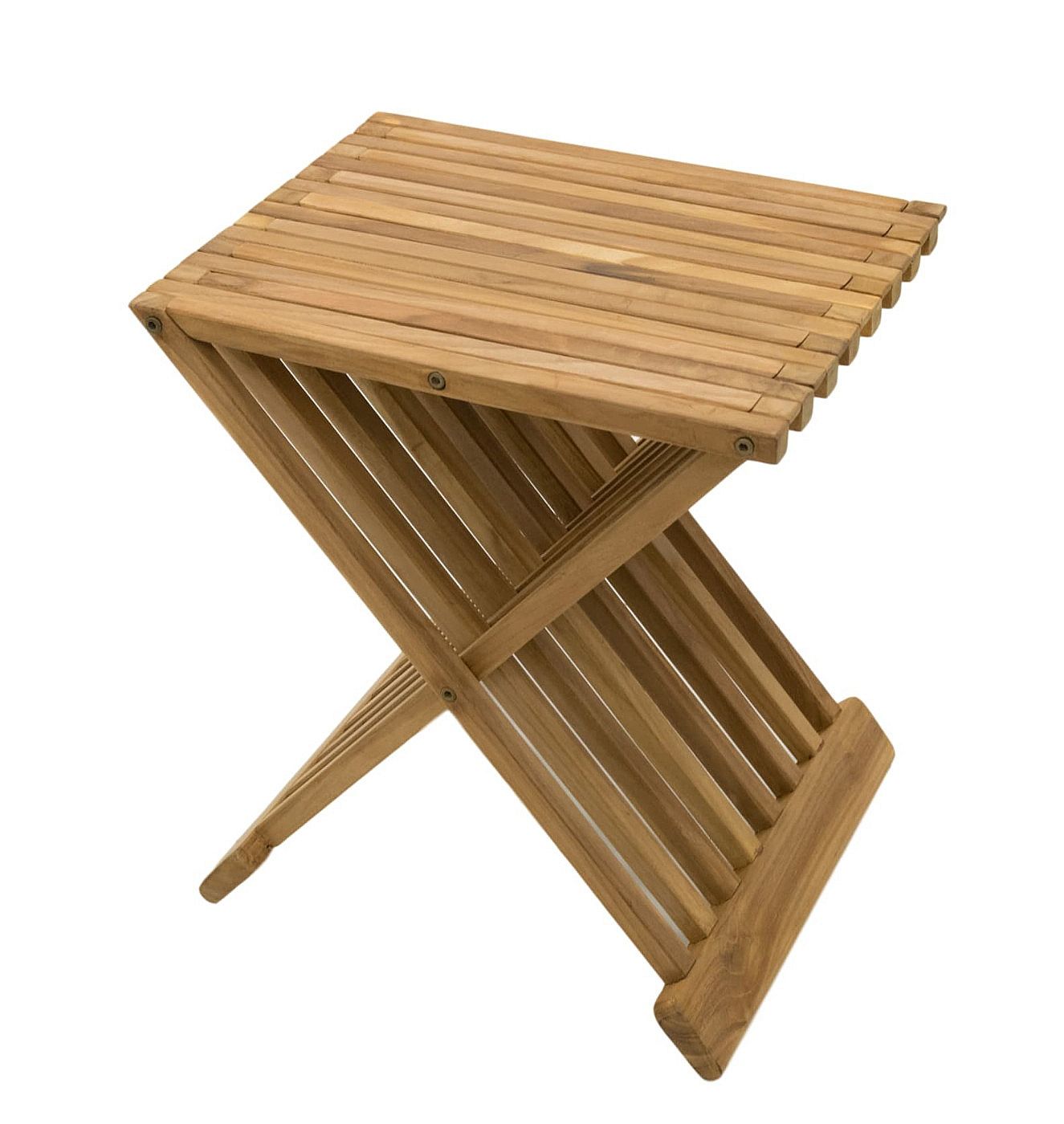 DEOKORK Záhradný odkládací stolík FLOW (teak)