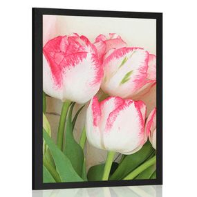 Plagát jarné tulipány - 60x90 silver