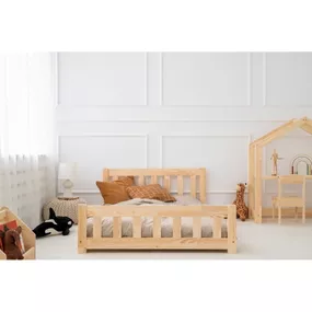 V prírodnej farbe detská posteľ z borovicového dreva 70x160 cm CPN – Adeko