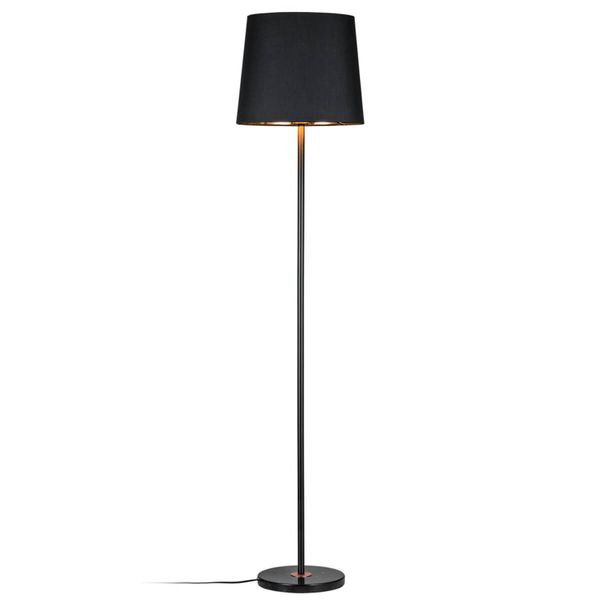 Paulmann Enja stojaca lampa s textilným tienidlom, Obývacia izba / jedáleň, kov, textil, mramor, E27, 20W, K: 160cm