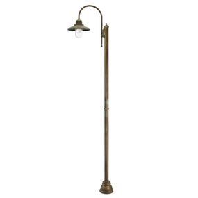 Moretti Luce Stĺpové svietidlo Casale 270 cm 1-plameňové, antikizovaná mosadz, E27, 75W, K: 270cm