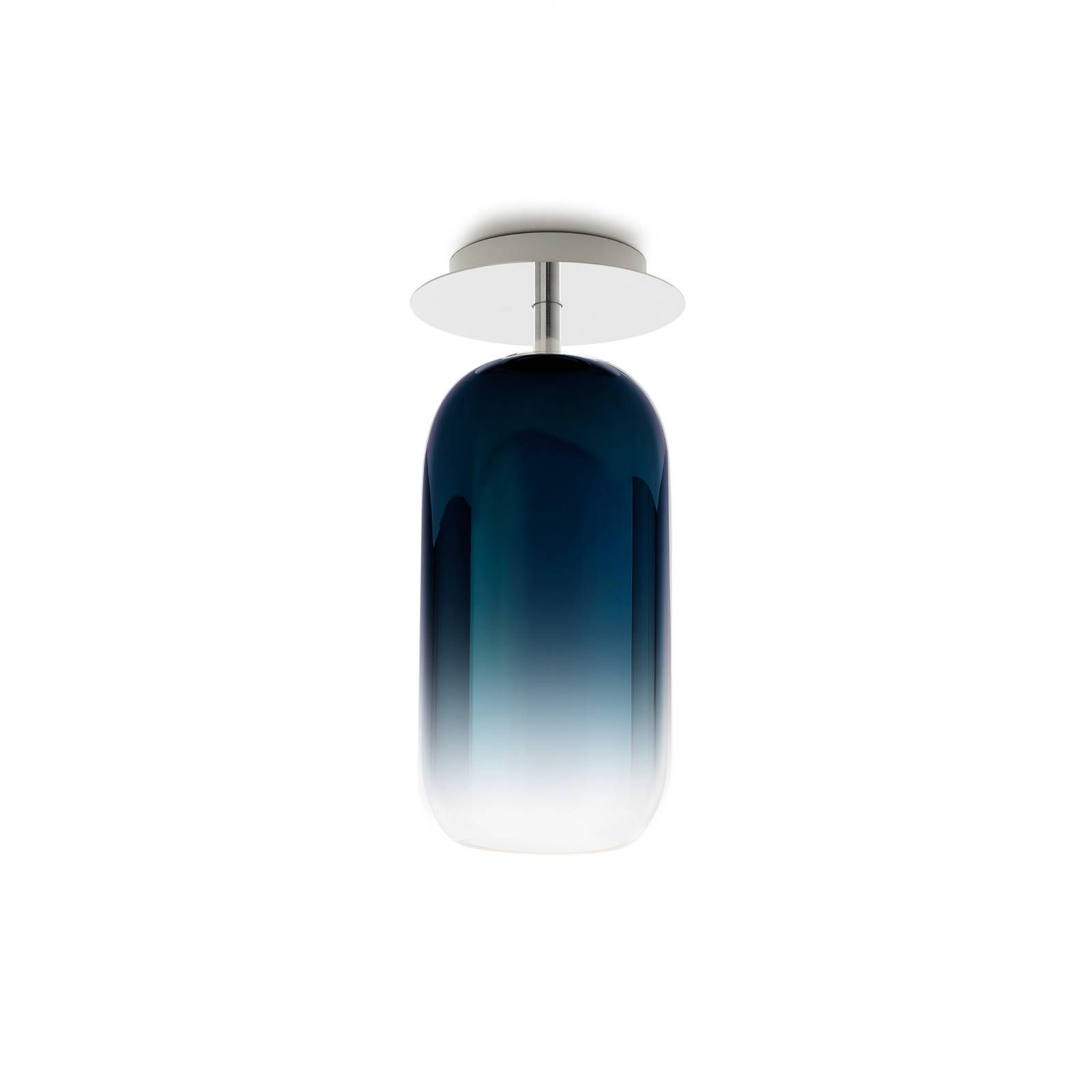 Artemide Gople Mini stropná lampa, modrá, Obývacia izba / jedáleň, hliník, sklo, E14, 6W, K: 35cm