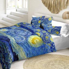 Makosaténové obliečky na dvojlôžko  Vincent van Gogh - STARRY NIGHT