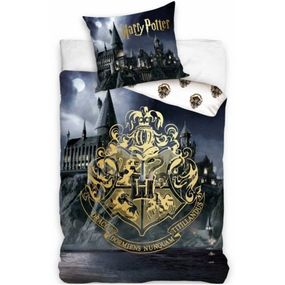 Carbotex · Bavlnené posteľné obliečky Harry Potter - motív Rokfortská stredná škola čarodejnícka - 100% bavlna - 70 x 90 cm + 140 x 200 cm