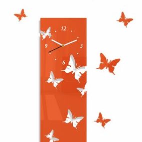 DomTextilu Nástenné nalepovacie hodiny s motívom motýľov 7903-21413