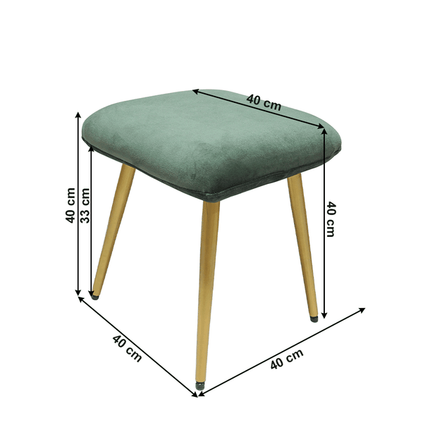 Kondela Taburet, tmavozelená Velvet látka/zlatá, TERONA