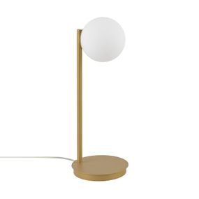 Euluna Stolová lampa Gama, zlatá, Obývacia izba / jedáleň, oceľ, sklo, G9, 12W, L: 12 cm, K: 43cm