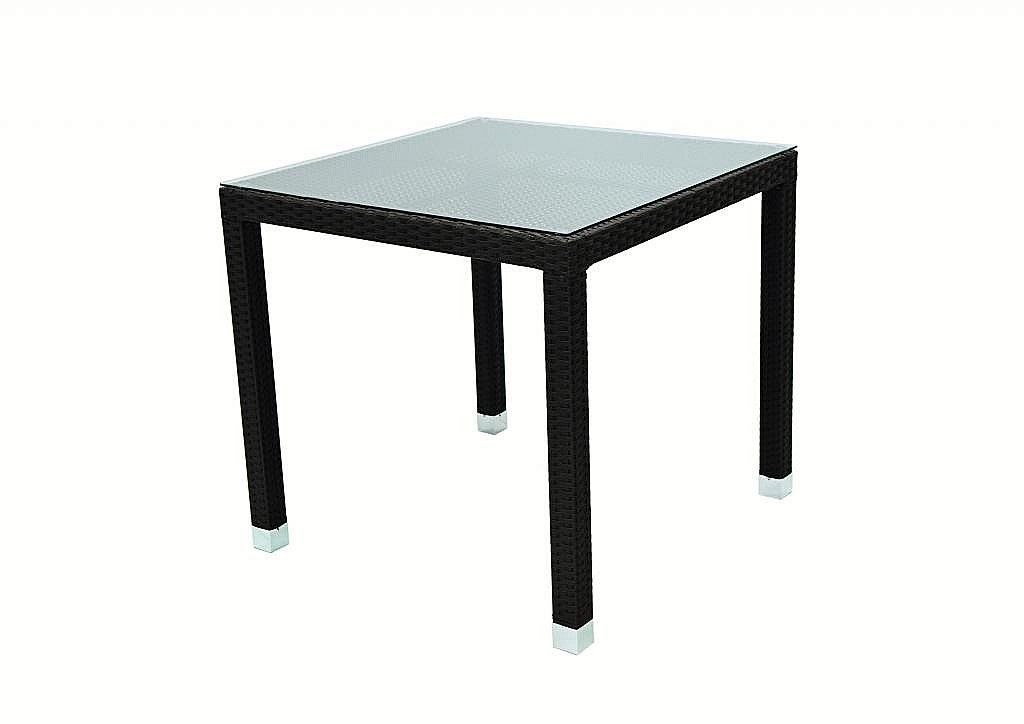 DEOKORK Záhradný ratanový stôl NAPOLI 80x80 cm (hnedá)