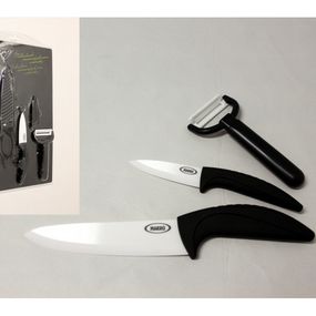 MAKRO - Nože keramické 2ks+škrabka+kryt