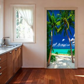 Fototapeta na dvere s motívom pláže na vysnívanom ostrove - 90x210
