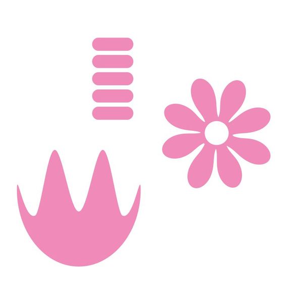 Pieris design Lúčne kvety na trávu - nálepka na stenu růžová