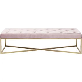 KARE Design Růžová polstrovaná lavice Crossover 150cm