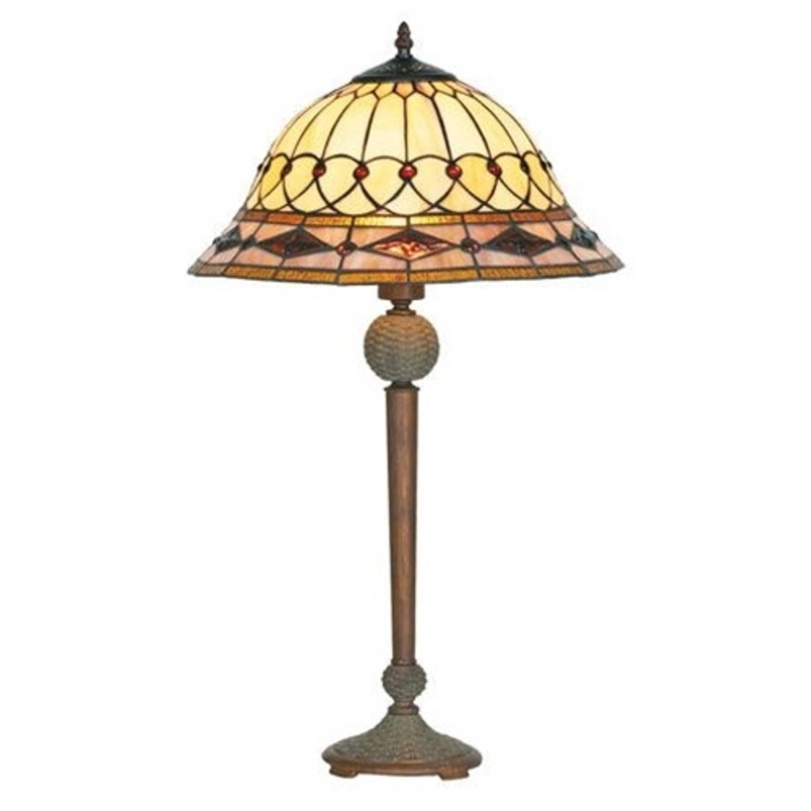 Artistar Kassandra stolná lampa v štýle Tiffany, Obývacia izba / jedáleň, kov, sklo, E27, 60W, K: 66cm