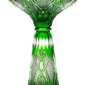 Krištáľová váza Gabriela, farba zelená, výška 465 mm