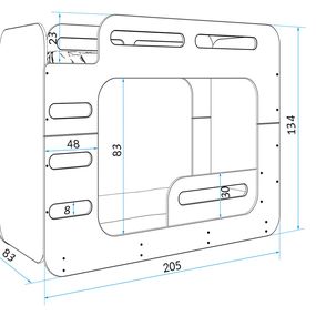 Poschodová posteľ MAX 2 - 200x80cm - BIELA