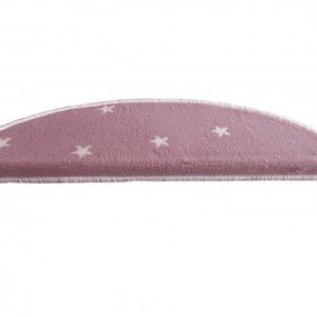 Vopi koberce Nášľapy na schody Hviezdičky ružové polkruh - 28x65 polkruh (rozmer vrátane ohybu)