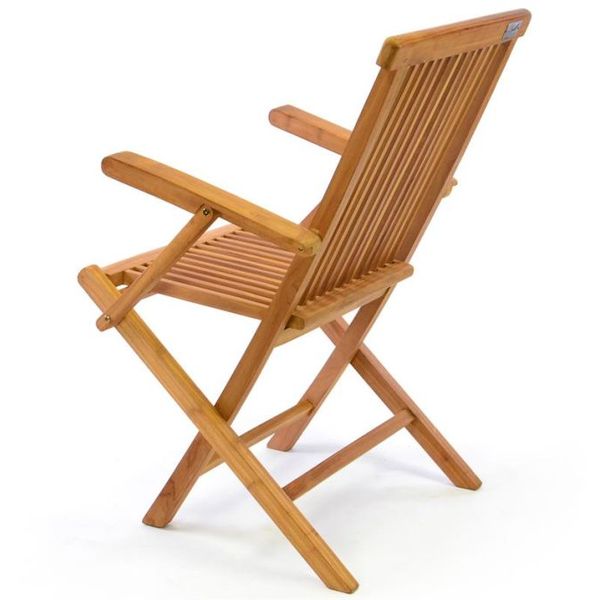 Sada DIVERO skladacia stolička z teakového dreva - 4 ks