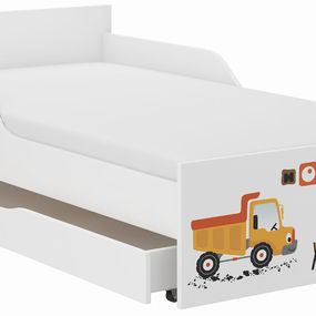 Detská posteľ FILIP - STAVEBNÉ STROJE 180x90 cm