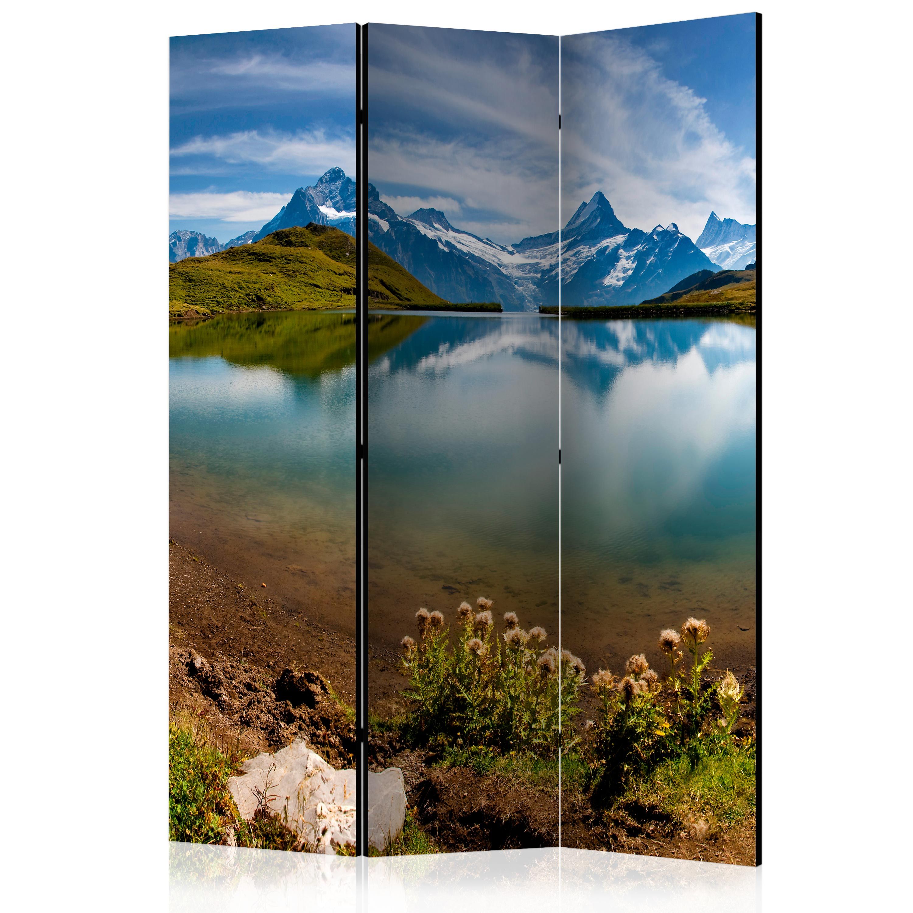 Artgeist Paraván - Lake with mountain reflection, Switzerland [Room Dividers]