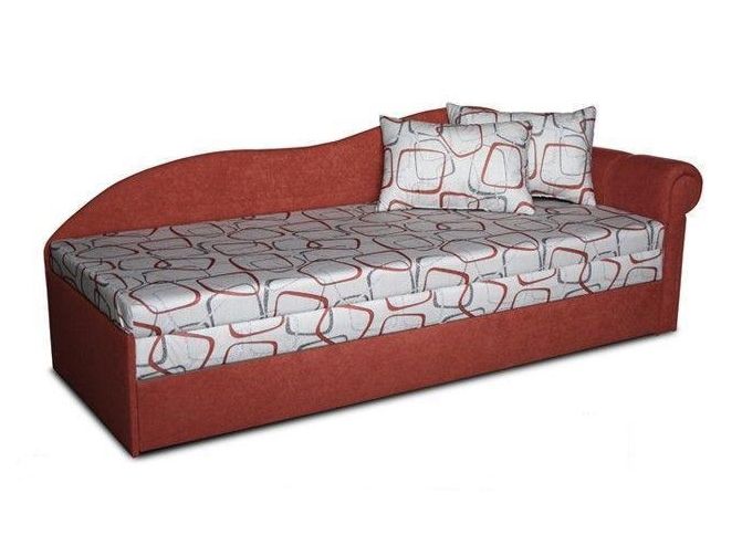 Jednolôžková posteľ (váľanda) 70 cm Luxus II (Tehlová 41 + Dodo 1008) (P)