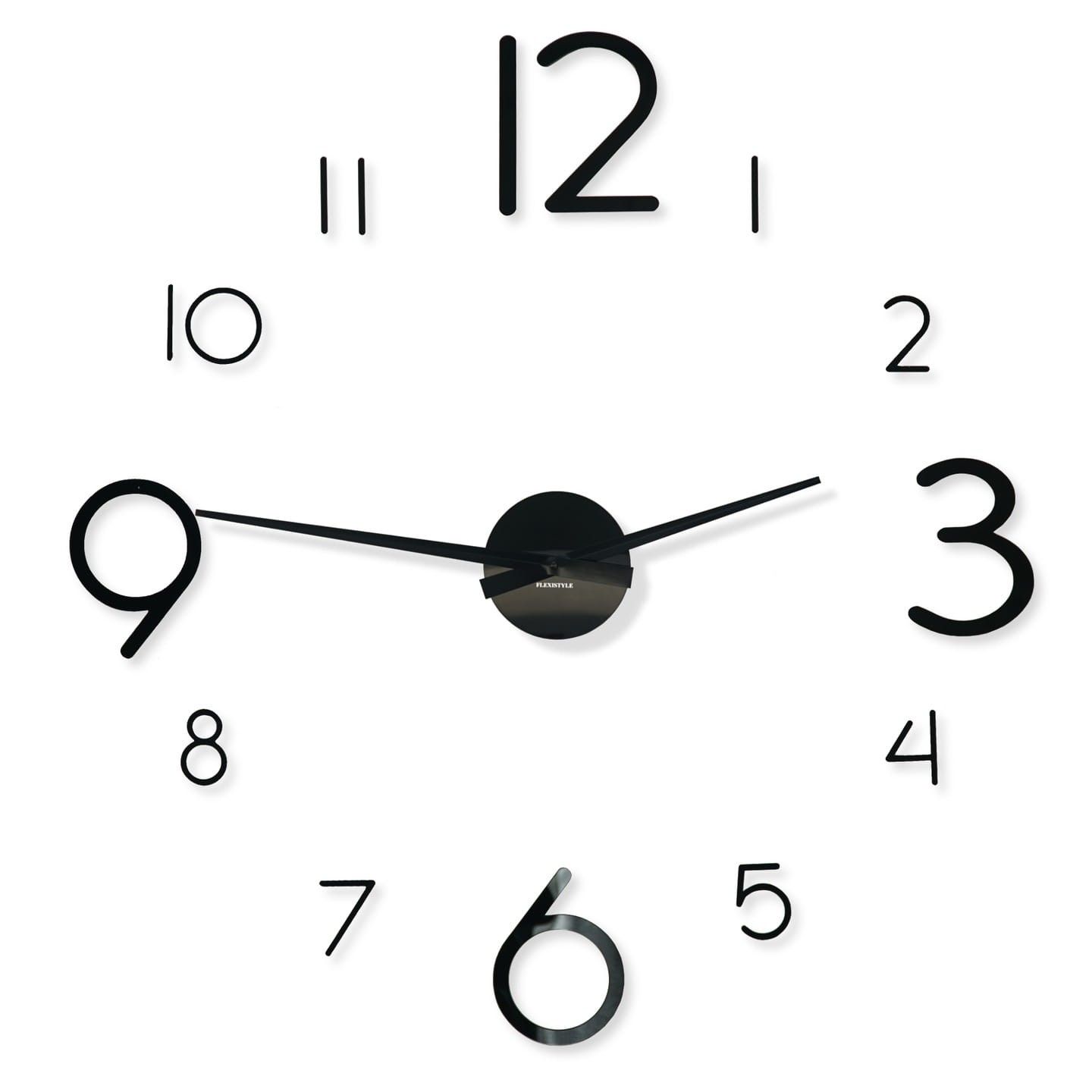 DomTextilu Jedinečné nalepovacie hodiny v čiernej farbe 130cm 57418