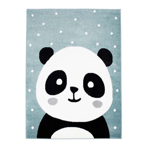 DomTextilu Modrý detský koberec pre chlapca rozkošná panda 42043-197489
