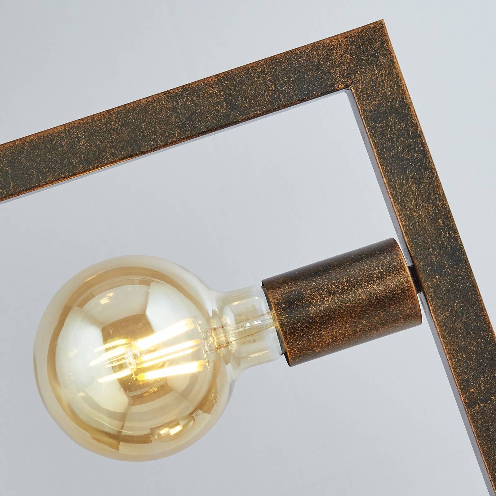 Searchlight Stojacia lampa Rustic v hrdzavohnedej, Obývacia izba / jedáleň, oceľ, E27, 60W, P: 15 cm, L: 30 cm, K: 160cm