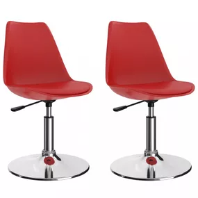 Otočná jedálenská stolička 2 ks umelá koža / kov Dekorhome Červená