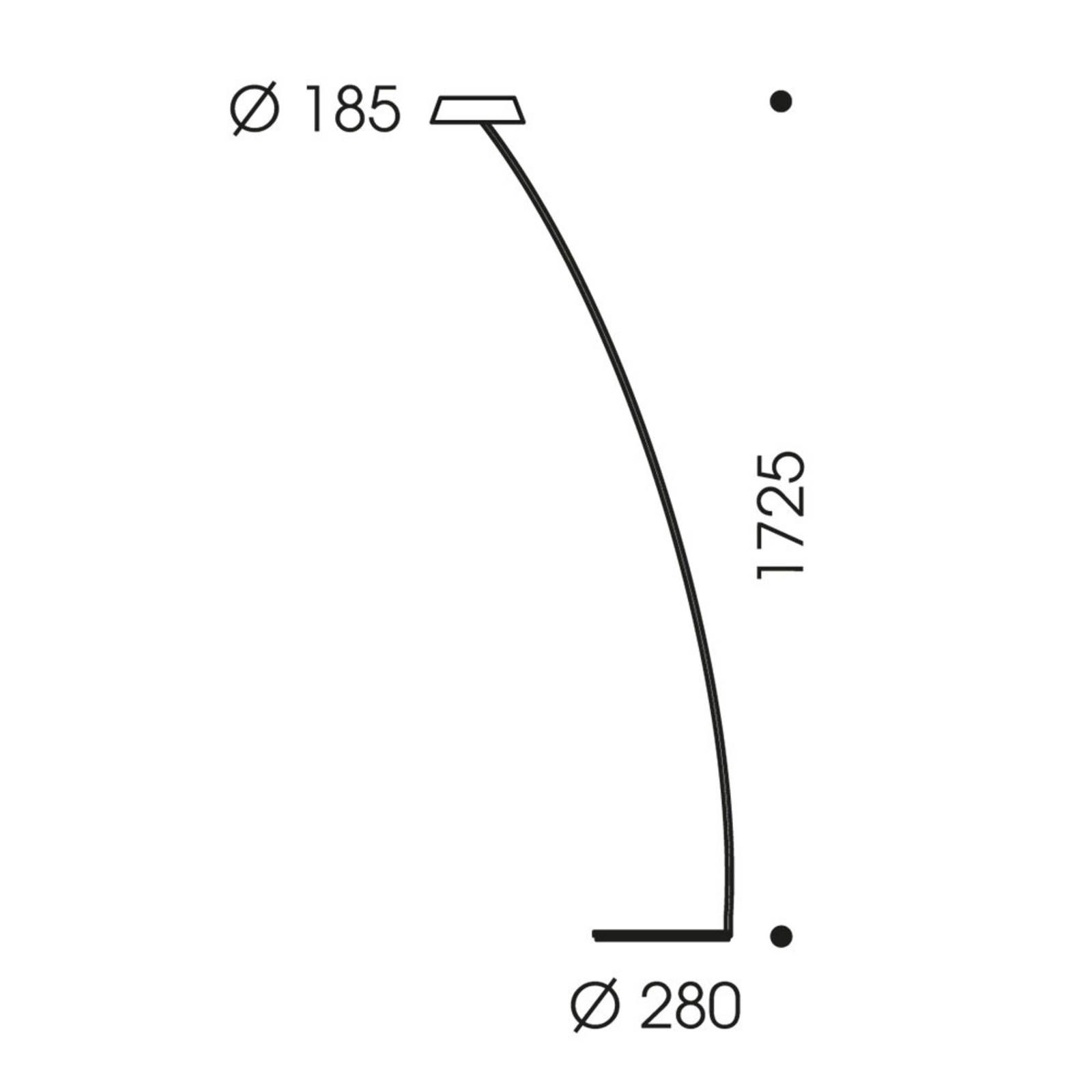 Oligo OLIGO Glance stojaca LED zakrivená, červená matná, Obývacia izba / jedáleň, kov, akryl, 24.5W, K: 172.5cm