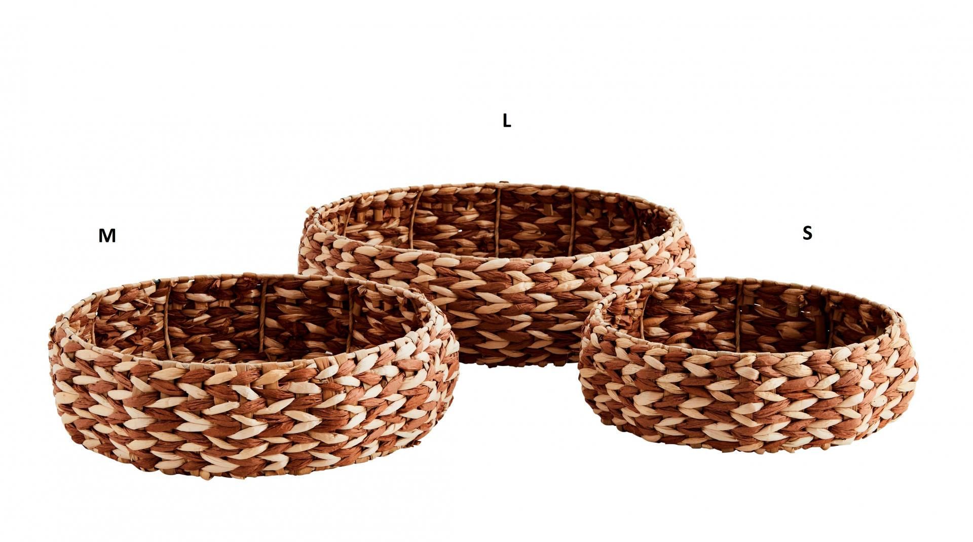 MADAM STOLTZ Košík Round Wicker Trays M