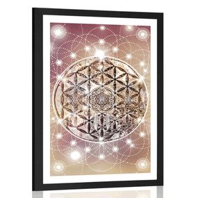 Plagát s paspartou očarujúca Mandala - 30x45 black