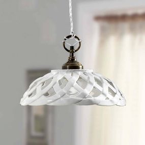 Ceramiche Závesná lampa Emanuel Keramik priemer Ø 32 cm, Obývacia izba / jedáleň, liaty kov, keramika, E27, 100W