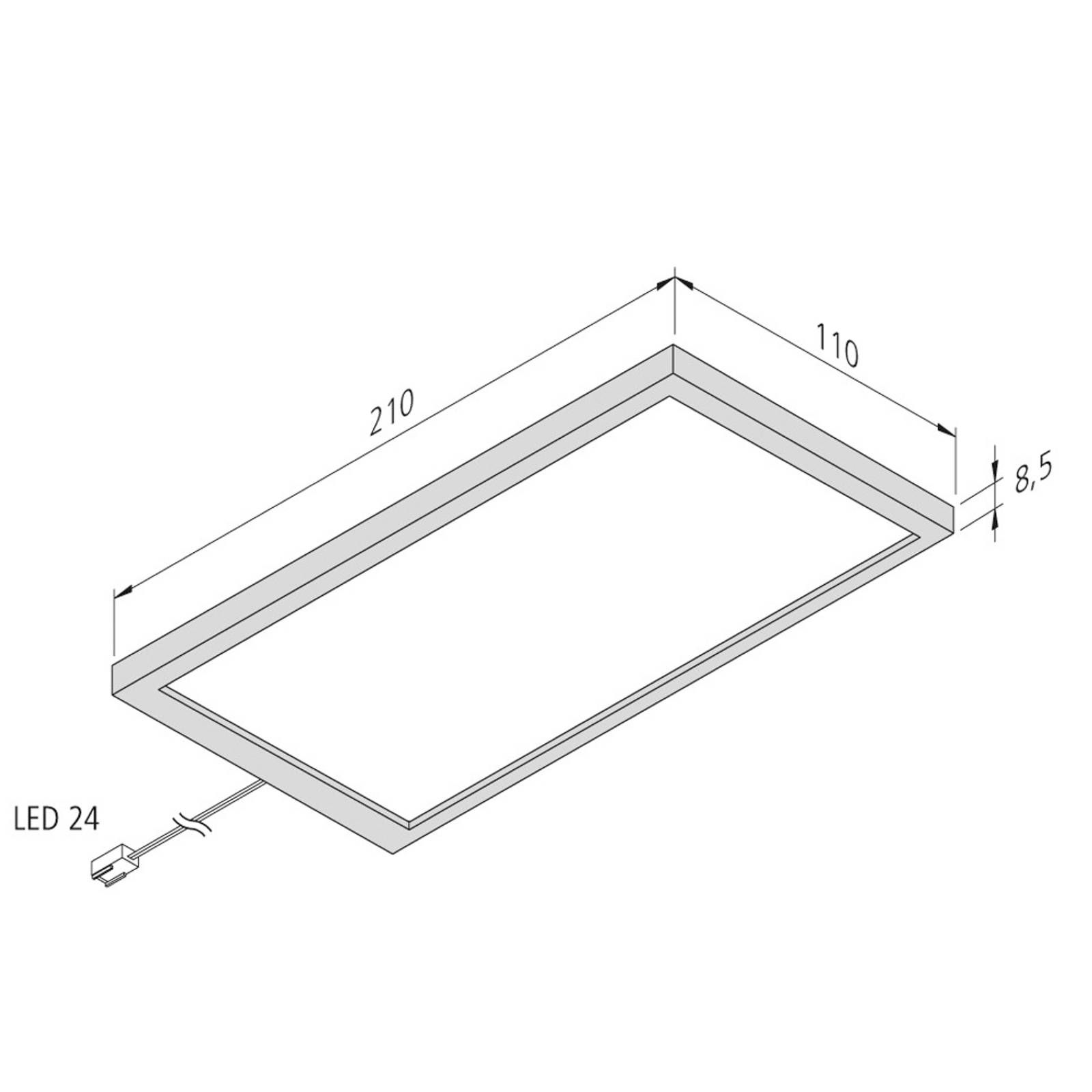 Hera Podhľadové LED svetlo Sky súprava 3 ks 3 000K oceľ, Kuchyňa, plast, 6W, Energialuokka: G, P: 21 cm, L: 11 cm, K: 0.85cm