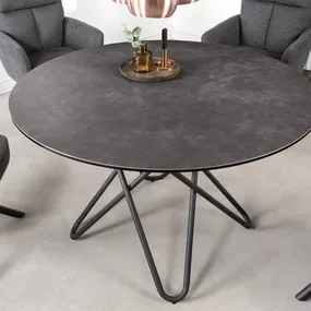 LuxD Okrúhly jedálenský stôl Malaika 120 cm antracitový