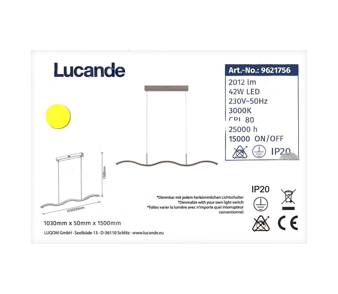 Lucande - LED Stmievateľný luster na lanku BRAMA LED/42W/230V