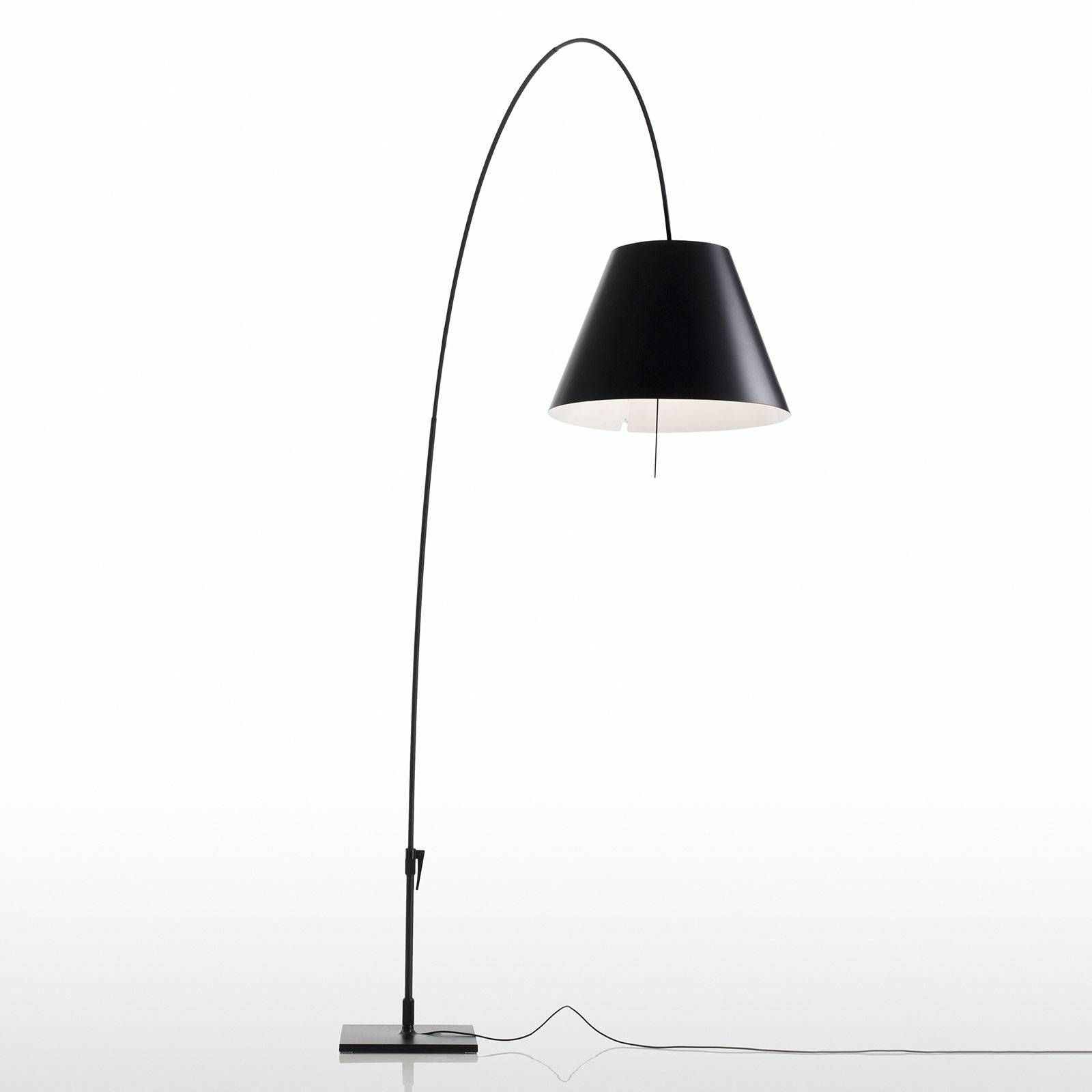 Luceplan Lady Costanza stojaca lampa D13E d čierna, Obývacia izba / jedáleň, hliník, polykarbonát, E27, 105W, K: 250cm