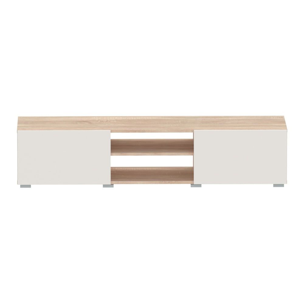 Krémový TV stolík v dekore duba 140x31 cm Podium - TemaHome