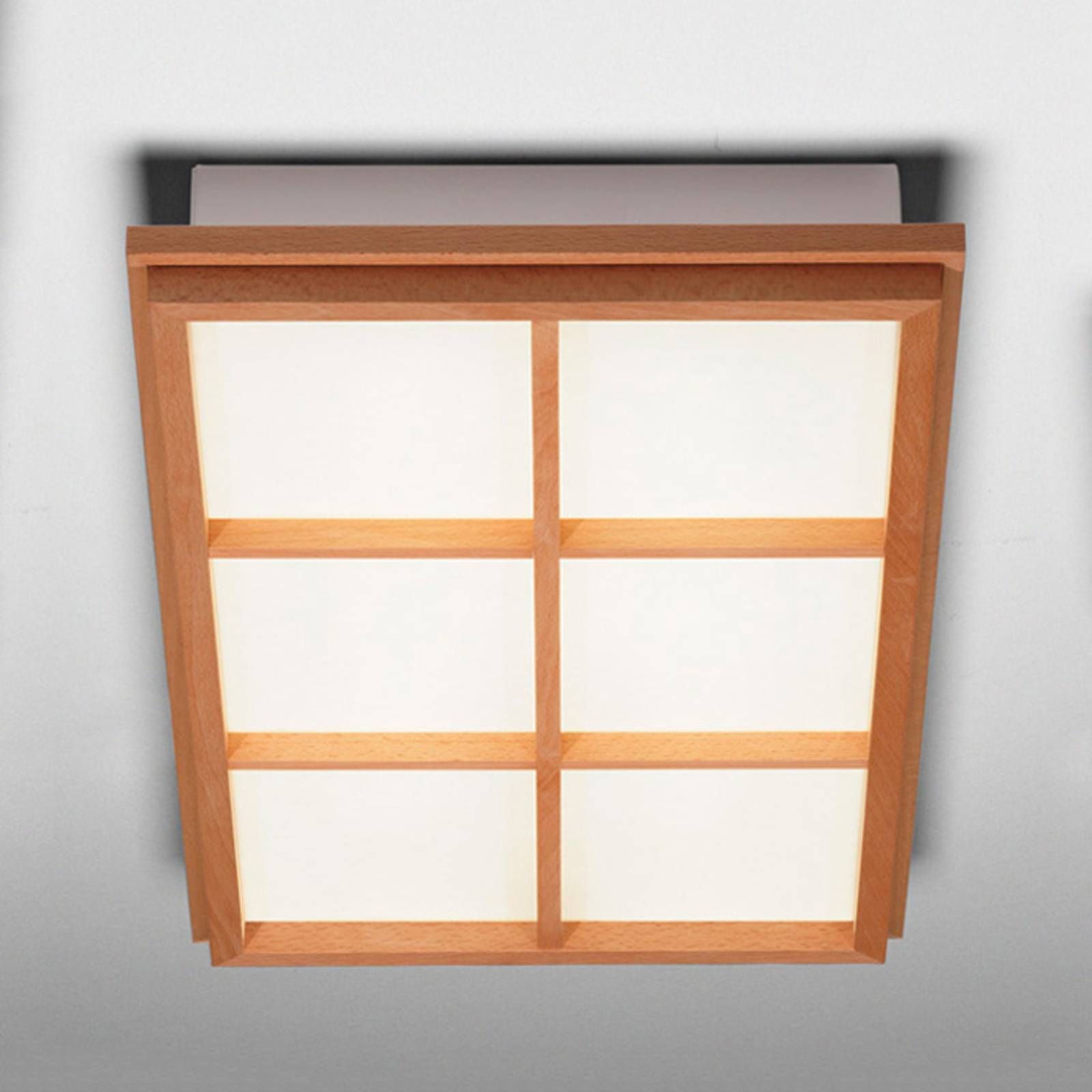 Domus Obdĺžnikové stropné svietidlo Kioto 6, Obývacia izba / jedáleň, buk, lunopal, 34W, P: 68 cm, L: 36 cm, K: 8cm